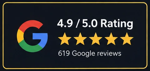 Google rating: 4.9 out of 5 from 619 reviews